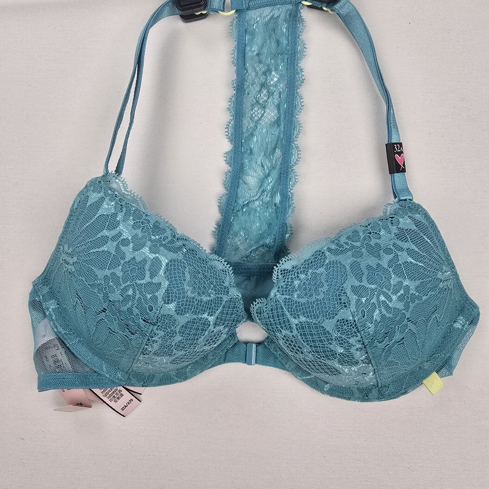 Victoria's Secret Lace Racerback Bra in Teal